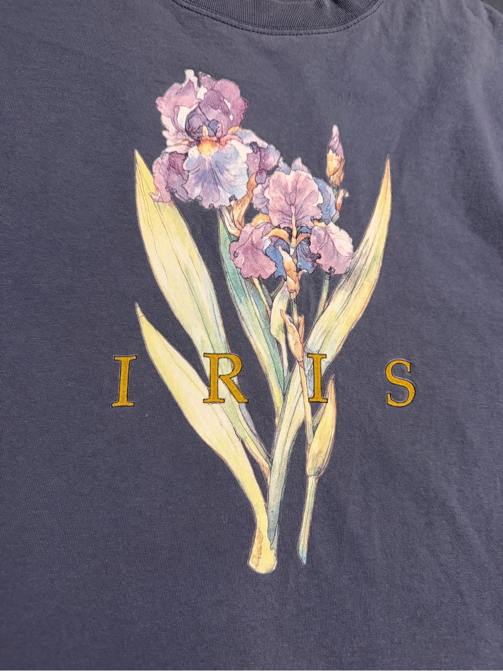 Vintage Anvil Iris Botanical Graphic T-Shirt | Floral Nature Tee - Picture 10 of 13